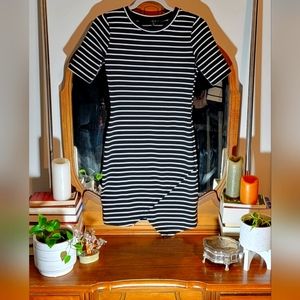 IRIS Black and White Striped Dress